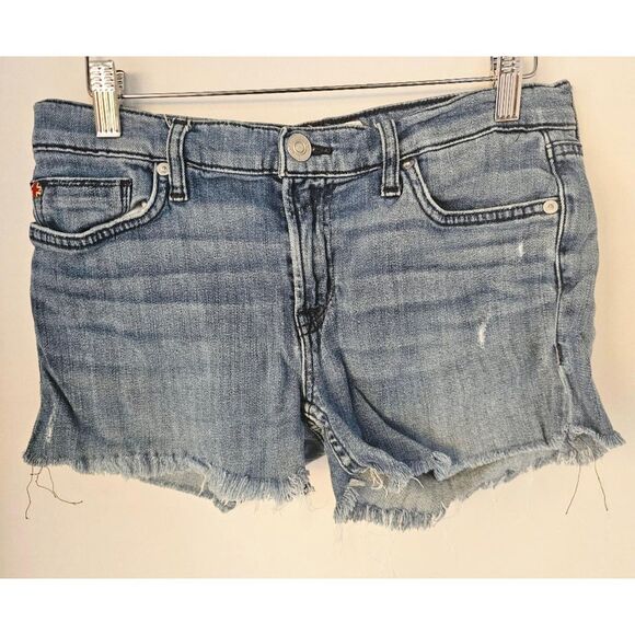 Hudson Tencel Denim Cut-Off Shorts Frayed Hem Medium Light Wash Size 28 - Picture 1 of 7